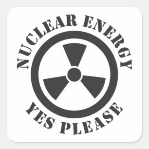 Adesivo Quadrado Energia Nuclear, Sim, Por Favor, Convite À Energia