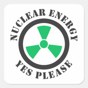 Adesivo Quadrado Energia Nuclear, Sim, Por Favor, Convite À Energia