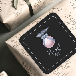 Adesivo Quadrado Enfeite Moderno Natal Alegre e Brilhante Pastel