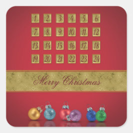Adesivo Quadrado Enfeites de natal de Calendário Avançados