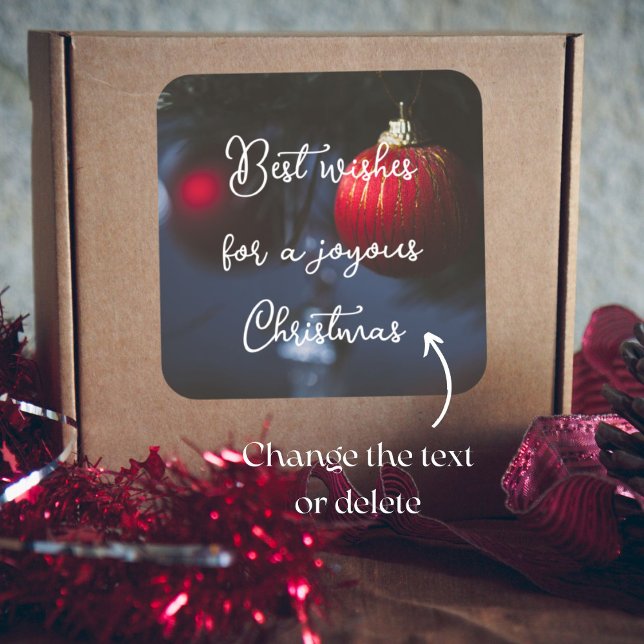 Adesivo Quadrado Enfeites de natal de glamour escuros (Criador carregado)