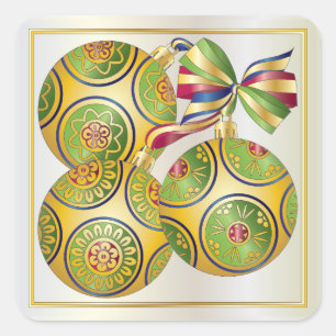 Adesivo Quadrado Enfeites de natal Mah Jongg