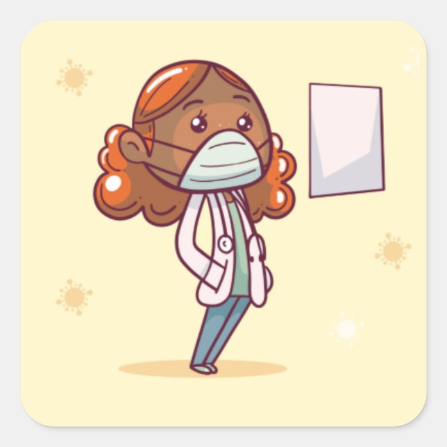 Adesivo Quadrado Enfermeira (Frente)