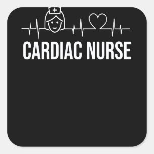 Adesivo Quadrado Enfermeira cardíaca ritmo cardiologia CNS enfermag