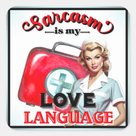 Adesivo Quadrado Enfermeira Cuja Linguagem Pinup_ Love