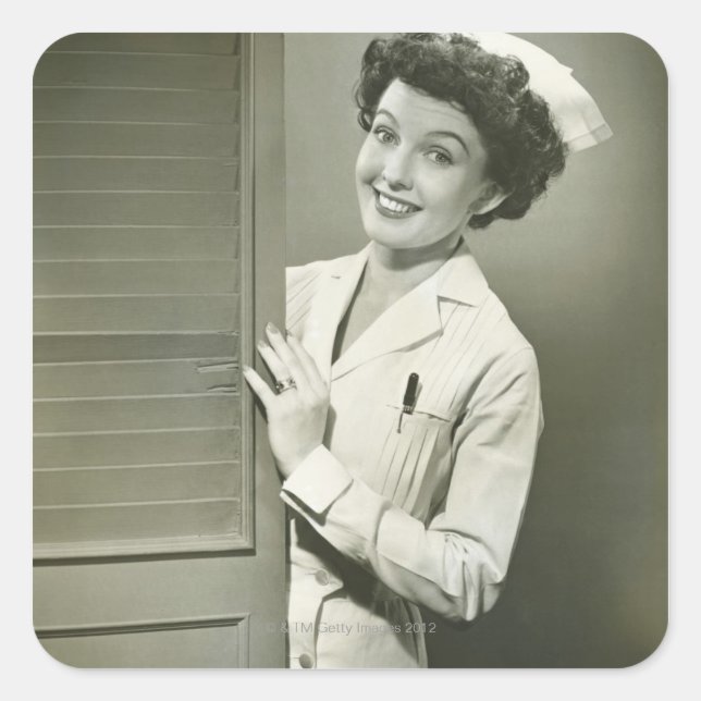 Adesivo Quadrado Enfermeira de Pera (Frente)