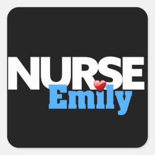 Adesivo Quadrado Enfermeira Emily Show Sticker, preto