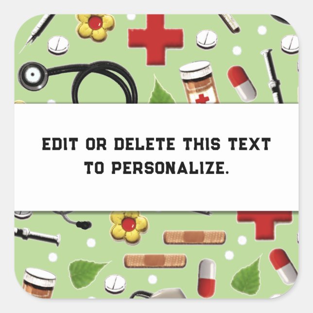 Adesivo Quadrado Enfermeira Enfermeira Vinheira (Frente)