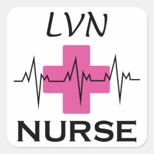 Adesivo Quadrado Enfermeira LVN
