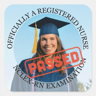 Adesivo Quadrado enfermeira passou nclex rn exam foto personalizada
