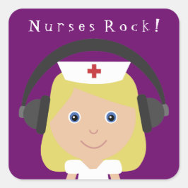 Adesivo Quadrado Enfermeiras Rock!