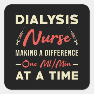 Adesivo Quadrado Enfermeiro-da-diálise Enfermeiro Nefrologia Diális