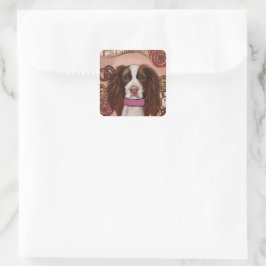 Adesivo Quadrado English Springer Spaniel