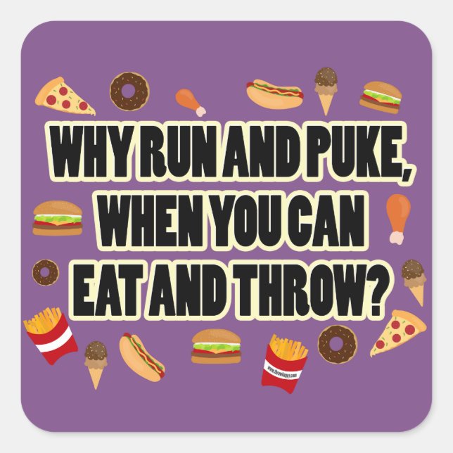 Adesivo Quadrado Engraçada, Disco Derramador Presente (Frente)