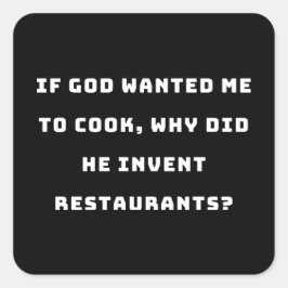 Adesivo Quadrado Engraçada Esposa, Odeio Cozinhar Engraçado.