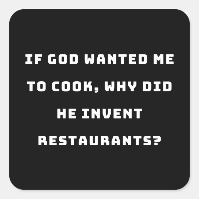 Adesivo Quadrado Engraçada Esposa, Odeio Cozinhar Engraçado. (Frente)