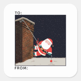 Adesivo Quadrado Engraçada Pedra De Natal Escalando Banheiras De Fe