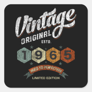 Adesivo Quadrado Engraçado, 60 anos, 1965 Vintage 60º presente de a