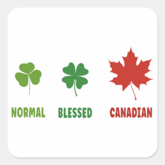 Adesivo Quadrado Engraçado alfabeto canadense pelo folheto no dia d