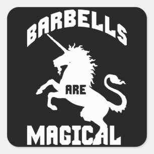 Adesivo Quadrado Engraçado Barbell Levantando Giro Humor