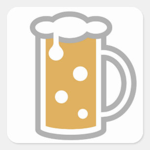 Adesivo Quadrado Engraçado Beer Emoji