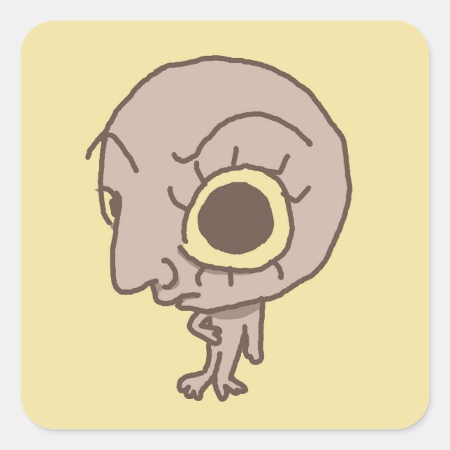 Adesivo Quadrado Engraçado Cara Sus (Frente)