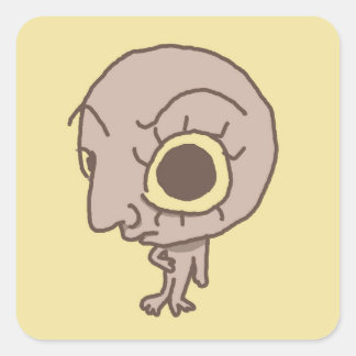 Adesivo Quadrado Engraçado Cara Sus