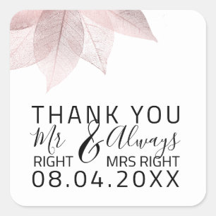Adesivo Quadrado Engraçado Casamento Sr. Certo $ Sempre Menina Cert
