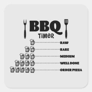Adesivo Quadrado Engraçado CHURRASCO timer-word art