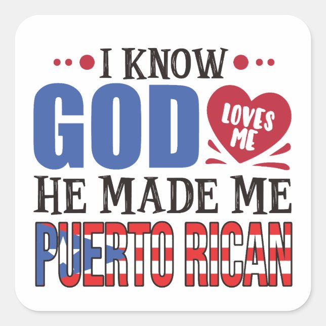 Adesivo Quadrado Engraçado citação do Patrimônio de Porto Rico (Frente)