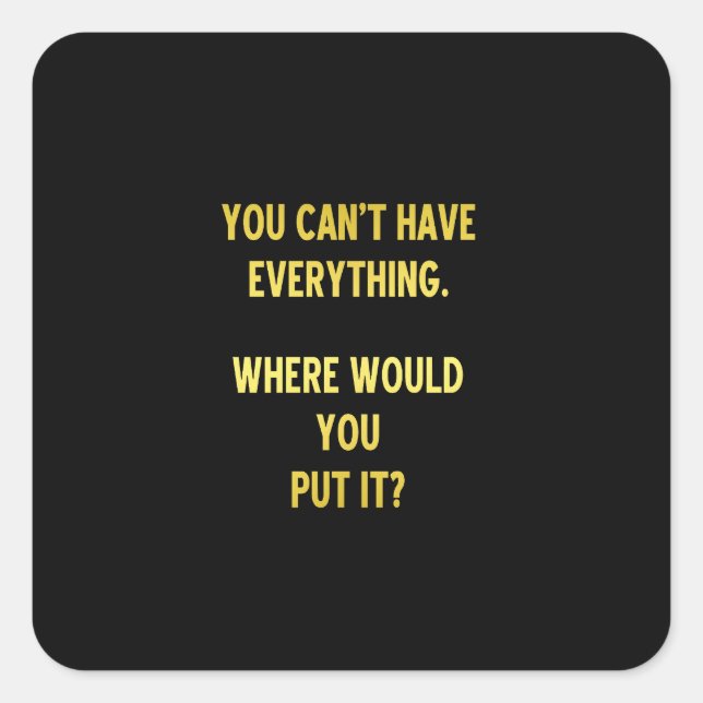 Adesivo Quadrado Engraçado Comprar Piada (Frente)