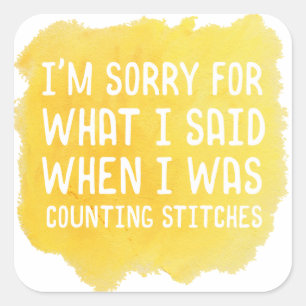 Adesivo Quadrado Engraçado Crochet Stitch