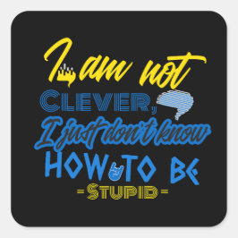 Adesivo Quadrado Engraçado, Design do Cérebro