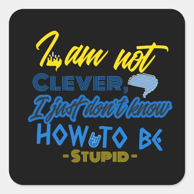 Adesivo Quadrado Engraçado, Design do Cérebro (Frente)