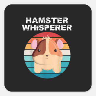Adesivo Quadrado Engraçado Hamster Whisperer Animal Funny Lover Gif