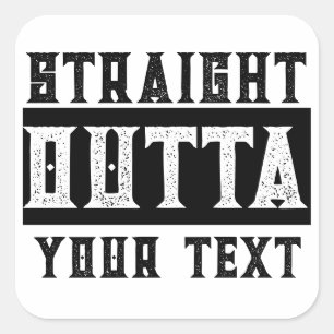 Adesivo Quadrado Engraçado 'Hetero fora do seu texto'
