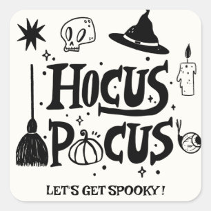 Adesivo Quadrado Engraçado Hocus Pocus Witeen