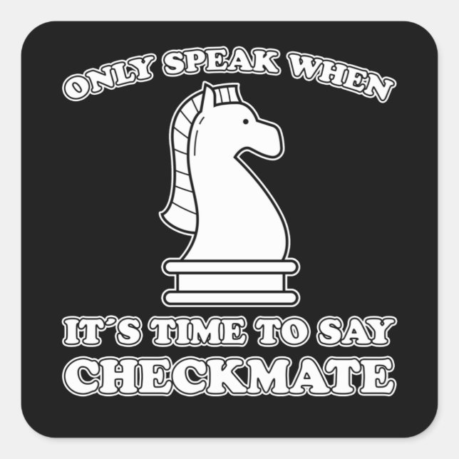 Adesivo Quadrado Engraçado Jogo Chess Piece Chess Player Divertido  (Frente)