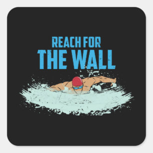 Adesivo Quadrado Engraçado Nadação Cotação Swimmer Gift