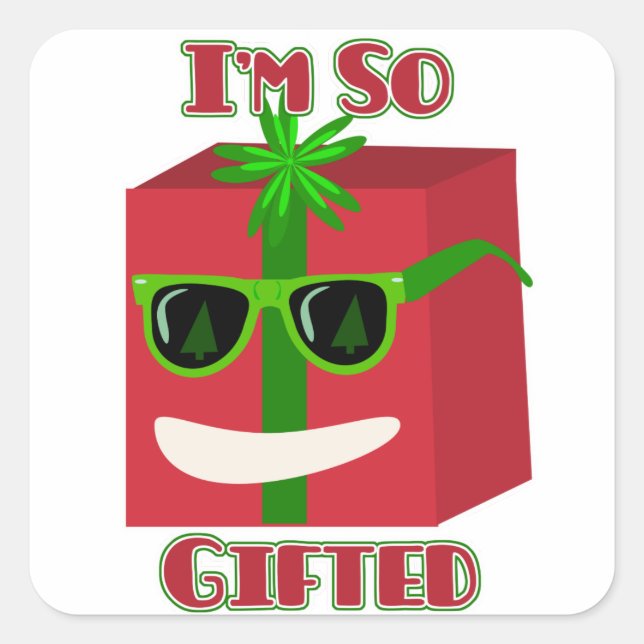 Adesivo Quadrado Engraçado Natal Presente Epic Gift Slogan Divertid (Frente)
