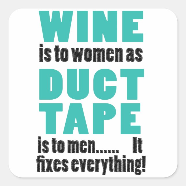 Adesivo Quadrado Engraçado no Vinho (Frente)