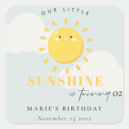 Adesivo Quadrado Engraçado Nosso Pequeno Garoto Azul Sol A Qualquer