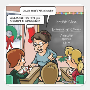 Adesivo Quadrado Engraçado Papai Noel Pun Vinhetas da Praça de Nata