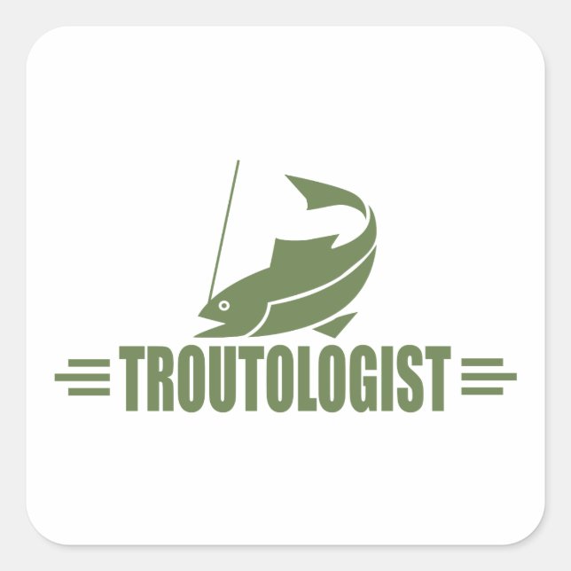 Adesivo Quadrado Engraçado Pesca de Trutas (Frente)
