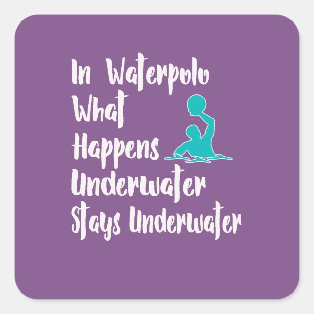 Adesivo Quadrado Engraçado Presente de Polo Água para os jogadores  (Frente)