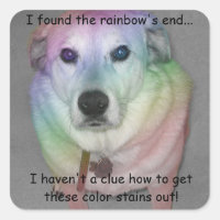 Engraçado Rainbow Pooch Sticker