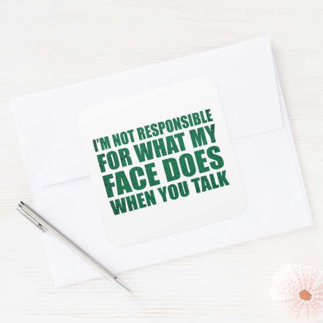 Adesivo Quadrado Engraçado sarcástico cita humor sarcasmo introvert (Envelope)