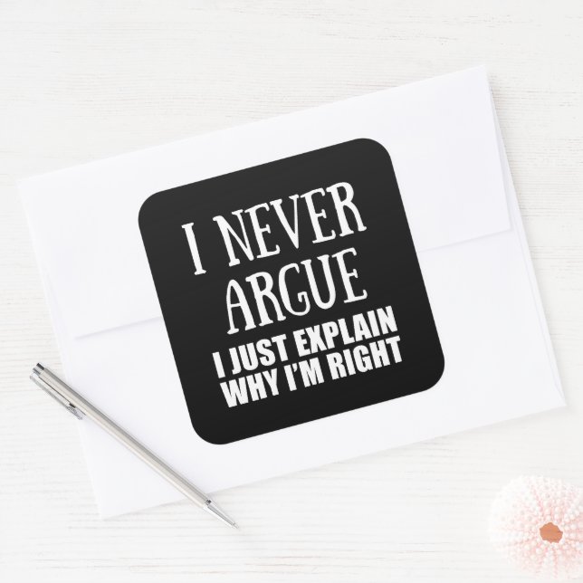 Adesivo Quadrado Engraçado sarcástico cita sarcasmo de humor adulto (Envelope)