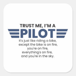 Adesivo Quadrado Engraçado, sou uma citação piloto