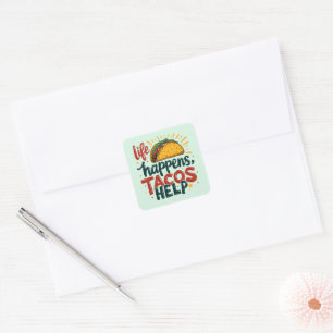 Adesivo Quadrado Engraçado Taco Lover Fiesta Foodie Humor Art